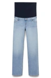 Mango Over The Bump Ankle Straight Leg Maternity Jeans In Blue