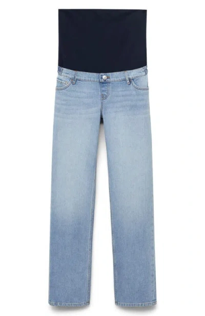 Mango Over The Bump Ankle Straight Leg Maternity Jeans In Blue