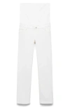 Mango Over The Bump Ankle Straight Leg Maternity Jeans In White