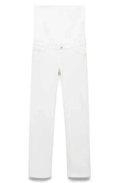 Mango Over The Bump Ankle Straight Leg Maternity Jeans In White