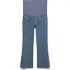 Mango Over The Bump Crop Flare Maternity Jeans In Blue