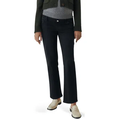 Mango Over The Bump Maternity Flare Leg Jeans In Black Denim