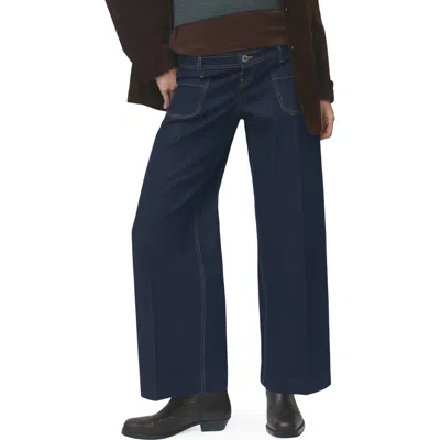 Mango Over The Bump Patch Pocket Wide Leg Maternity Jeans In Multi