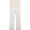 Mango Over The Bump Raw Hem Crop Flare Maternity Jeans In Off White