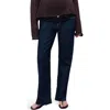 Mango Over The Bump Raw Hem Straight Leg Maternity Jeans In Blue