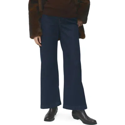 Mango Over The Bump Wide Leg Maternity Jeans In Blue