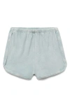 Mango Overdyed Cotton Blend Terry Shorts In Blue