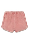 Mango Overdyed Cotton Blend Terry Shorts In Pink