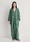 Mango Overdyed Design Ramie Kaftan Dark Grey In Dark Grey