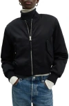 Mango Oversize Bomber Jacket In Black