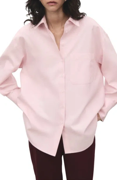Mango Oversize Button-up Shirt In Animal Print