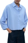 Mango Oversize Button-up Shirt In Blue