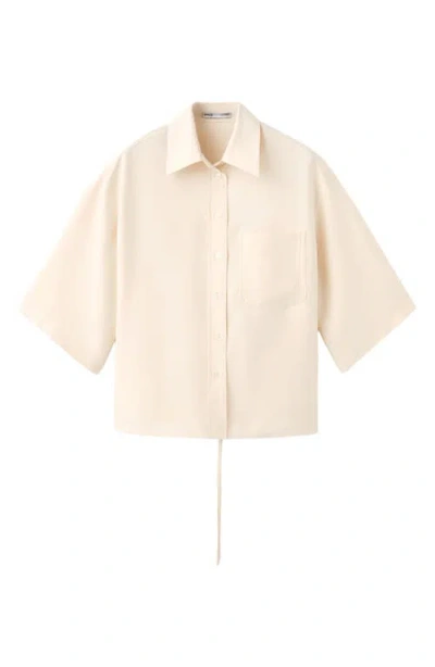 Mango Oversize Button-up Shirt In Neutral
