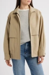 Mango Oversize Cotton Blend Jacket In Brown