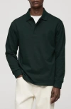 Mango Oversize Cotton Polo Sweatshirt In Green