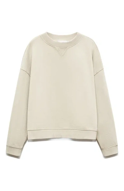 Mango Oversize Crewneck Sweatshirt In Lt Pastel Grey