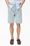 Mango Oversize Denim Bermuda Shorts In Blue