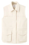 Mango Oversize Denim Vest In Neutral