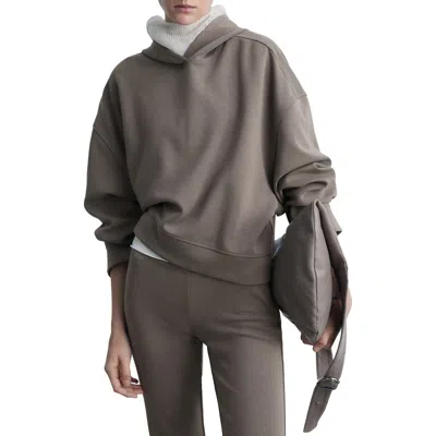 Mango Oversize Hoodie In Medium Brown