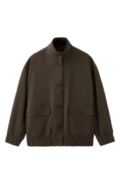 Mango Oversize Jacket In Brown