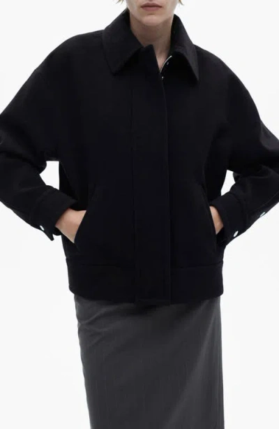 Mango Oversize Jacket In Dark Navy
