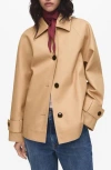 Mango Oversize Jacket In Sand
