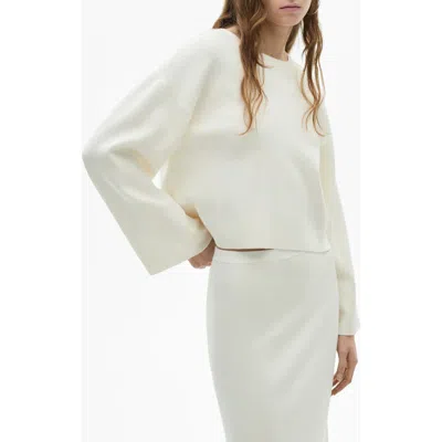 Mango Oversize Jersey Sweatshirt In Ecru