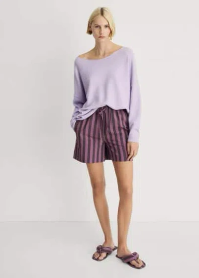 Mango Oversize Knit Sweater Lavender