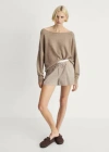Mango Oversize Knit Sweater Tobacco Brown