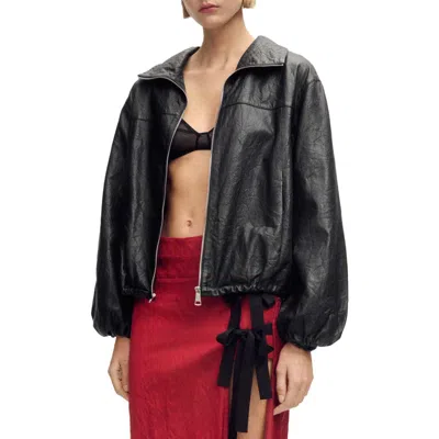 Mango Oversize Leather Jacket