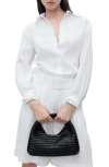 Mango Oversize Linen Shirt In White