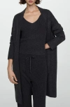 Mango Oversize Long Cardigan In Charcoal