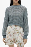 Mango Women's Oversized Openwork Knit Sweater In Sky Blue
