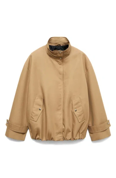 Mango Oversize Parka In Brown
