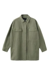 Mango Oversize Parka In Green