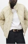 Mango Oversize Quilted Jacket In White