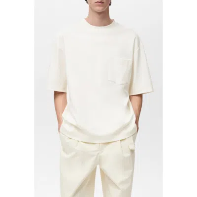 Mango Oversize Stretch Cotton T-shirt In Neutral