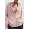 Mango Oversize Stripe Button-up Shirt In Red