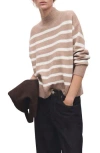 Mango Oversize Stripe Mock Neck Sweater In Multi