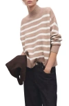 Mango Oversize Stripe Mock Neck Sweater In Multi