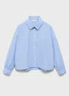 Mango Oversize Striped Shirt Blue In Blue