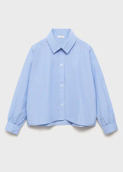 Mango Kids' Oversize Striped Shirt Blue