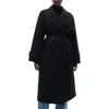 Mango Oversize Tie Waist Double Breasted Trench Coat In Black