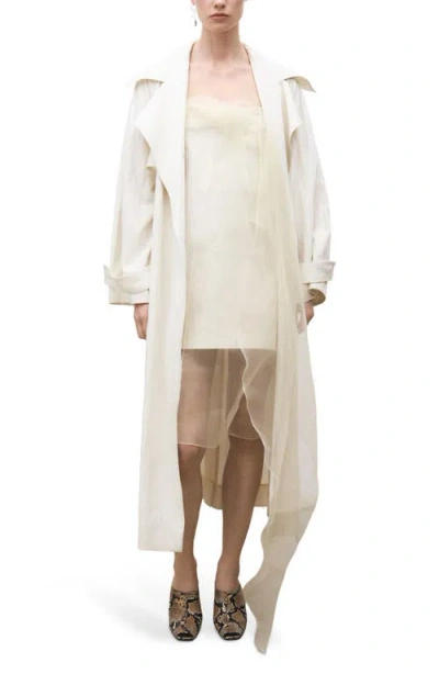 Mango Oversize Trench Coat In Ecru