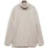 Mango Ribbed Turtleneck Dress  Light/pastel Grey In Light/pastel Brown