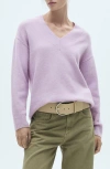 Mango Oversize V-neck Sweater In Brown