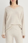 Mango Oversize V-neck Sweater In Beige