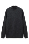 Mango Oversize Wool Mock Neck Sweater In Charcoal
