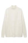 Mango Oversize Wool Mock Neck Sweater In Ecru