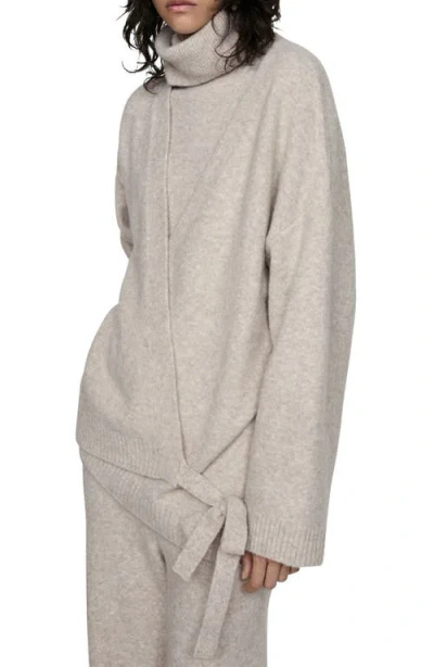 Mango Oversize Wrap Cardigan In Light,pastel Brown